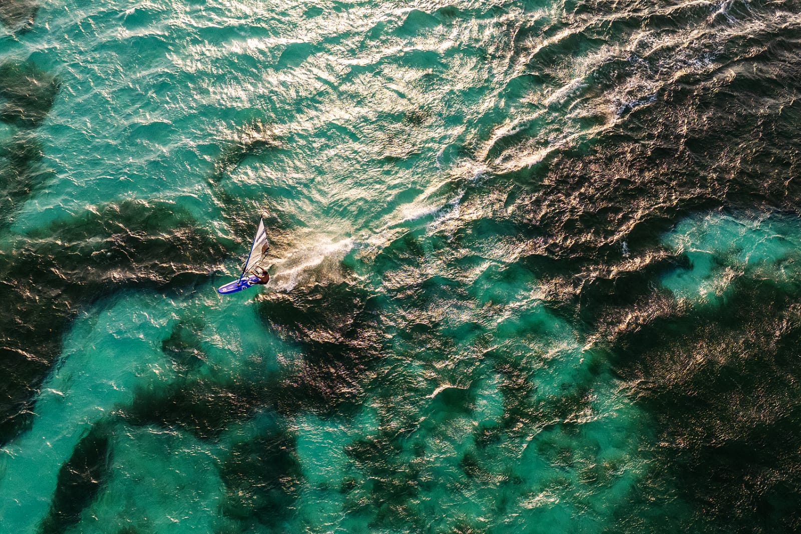 Top-down aerial reef view