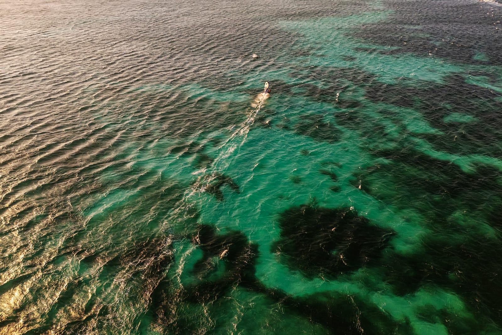 Aerial view crossing the reef