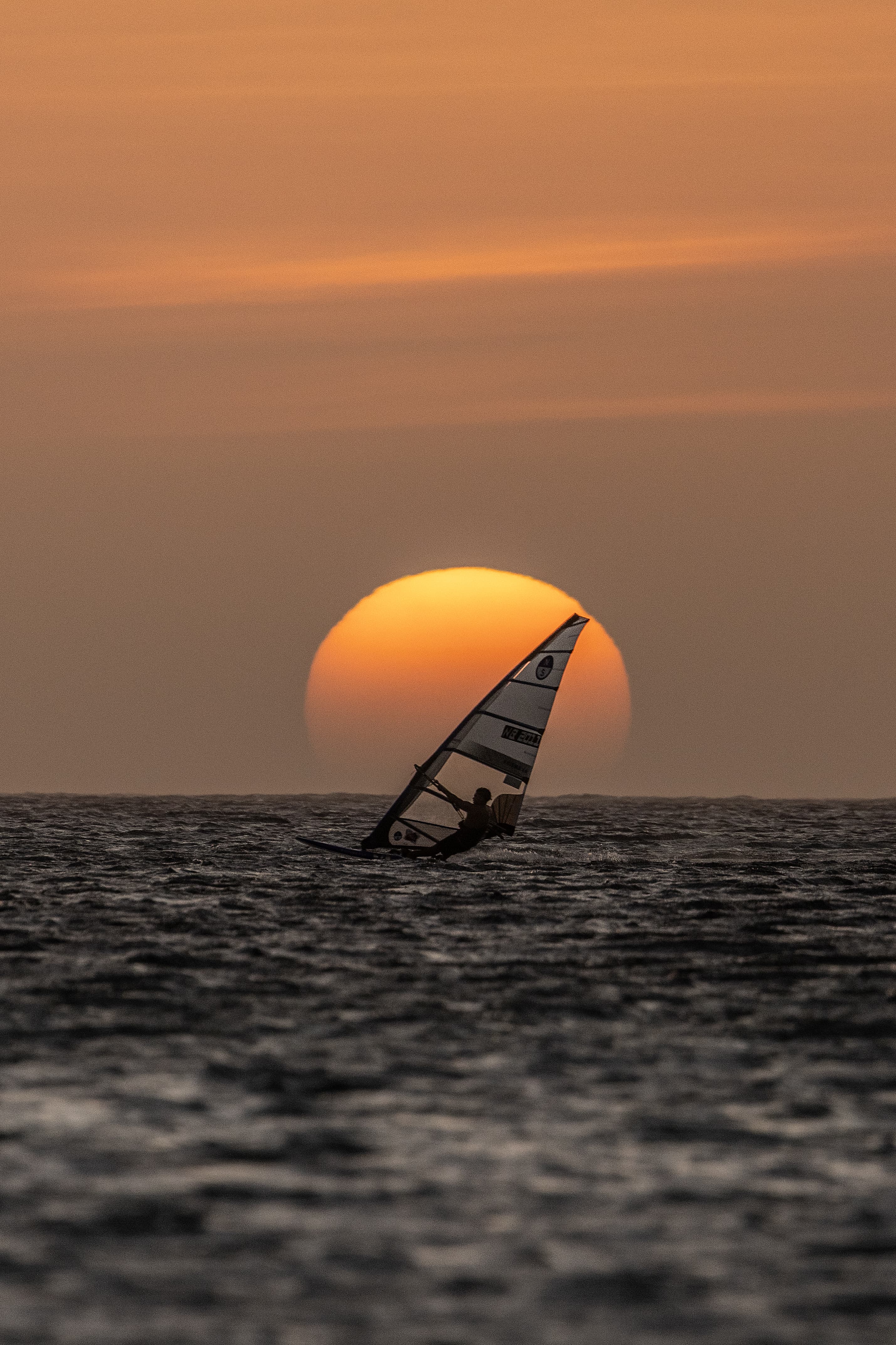 Golden hour windsurfing